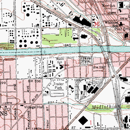 Topographic Map of Christ Temple Church of Robbins, IL