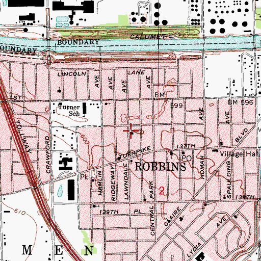 Topographic Map of Great Hope Baptist Church, IL