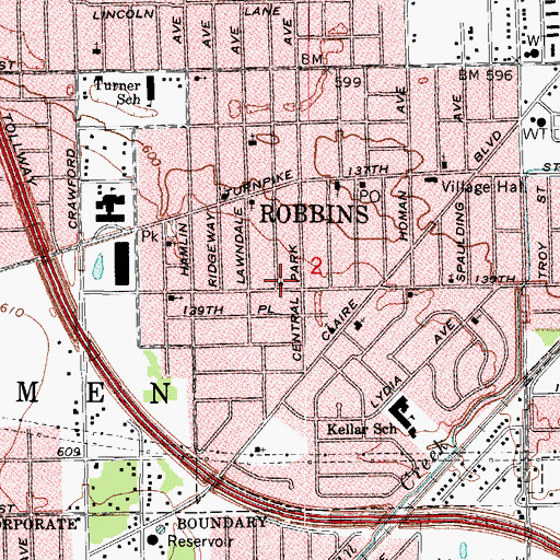Topographic Map of New Friendship Baptist Church, IL