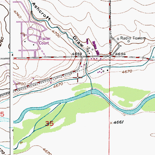 Topographic Map of Evens Town Ditch, CO