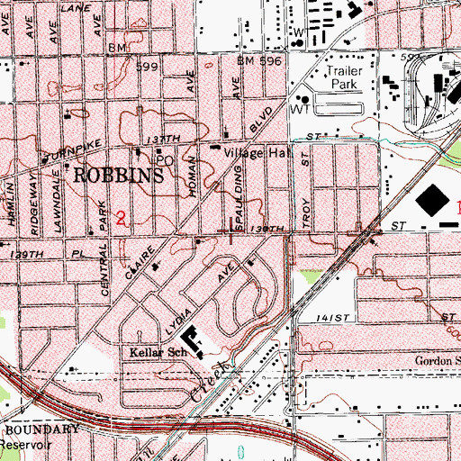 Topographic Map of Saint Luke Missionary Baptist Church, IL