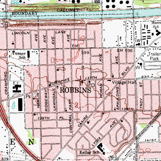 Topographic Map of Wheeler Chapel Christian Methodist Episcopal Church, IL