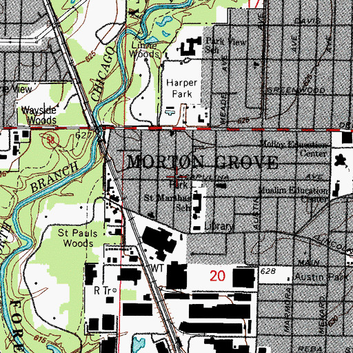 Topographic Map of Jerusalem Evangelical Lutheran Church, IL