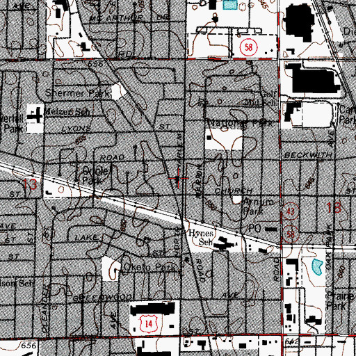 Topographic Map of Saint Lukes United Church of Christ, IL