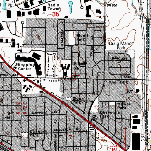 Topographic Map of Cumberland Baptist Church, IL