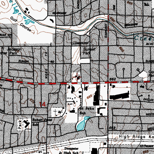 Topographic Map of Lutheran Church of Martha and Mary, IL