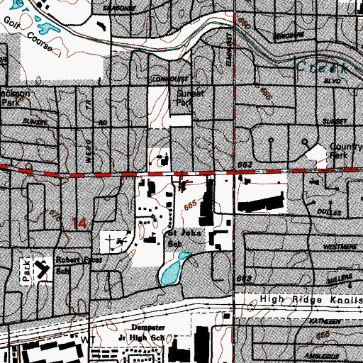 Topographic Map of Mount Prospect Bible Church, IL