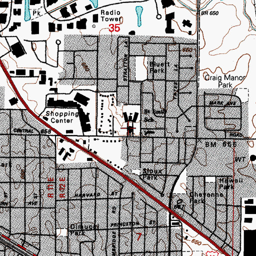 Topographic Map of Saint Emily Catholic Church, IL