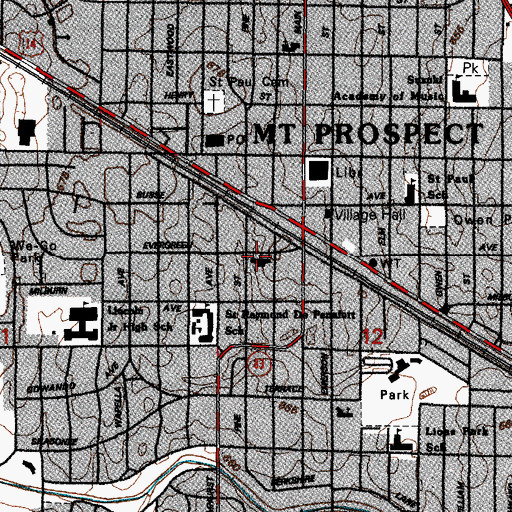 Topographic Map of Saint Mark Lutheran Church, IL