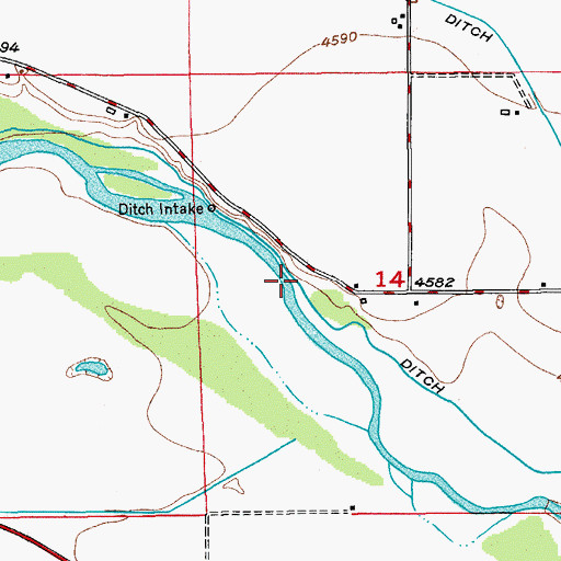 Topographic Map of Hoover Ditch, CO