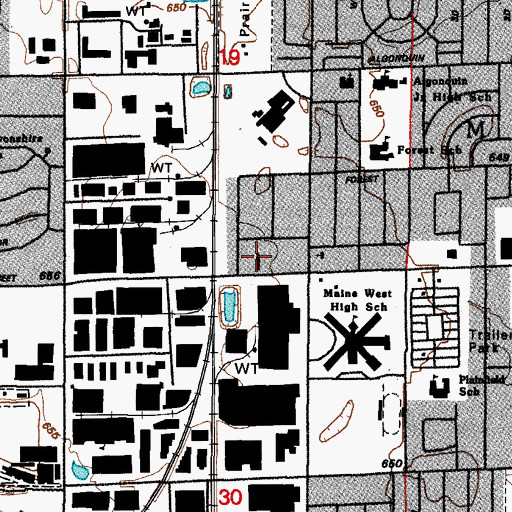 Topographic Map of Taiwan Christian Church, IL