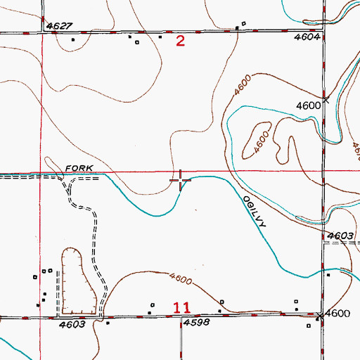 Topographic Map of North Fork Ogilvy Ditch, CO