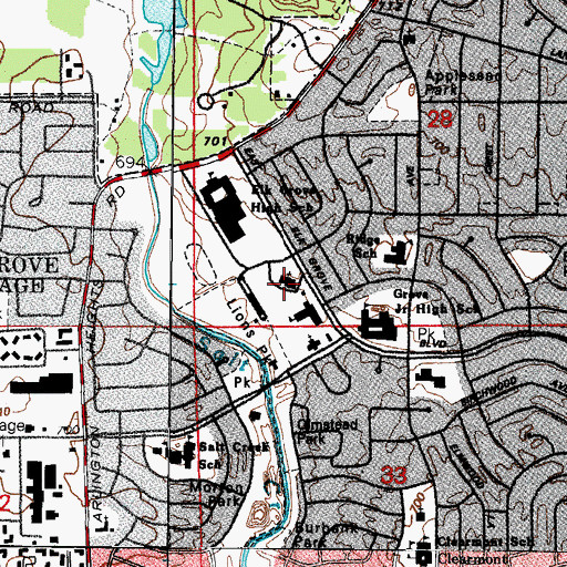Topographic Map of Holy Spirit Lutheran Church, IL