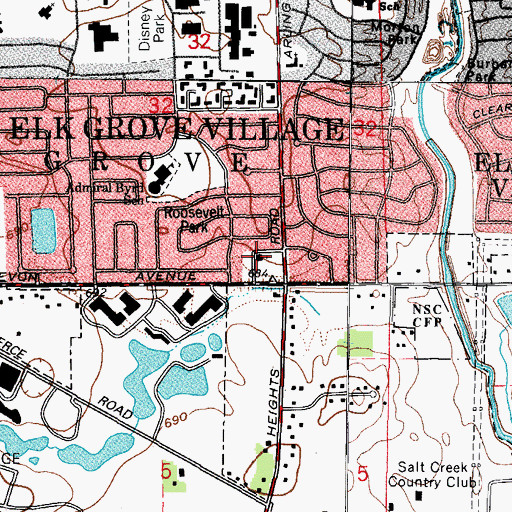Topographic Map of Prince of Peace United Methodist Church, IL