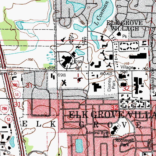Topographic Map of Saint Julian Church, IL