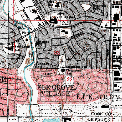 Topographic Map of Saint Nicholas Episcopal Church, IL