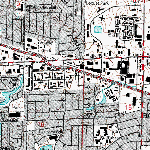 Topographic Map of Church of the Cross, IL