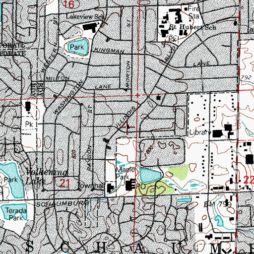Topographic Map of Destiny Church, IL