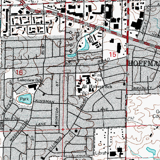 Topographic Map of Saint Hubert Church, IL