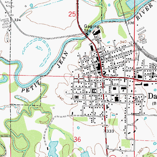 Topographic Map of Danville Cemetery, AR