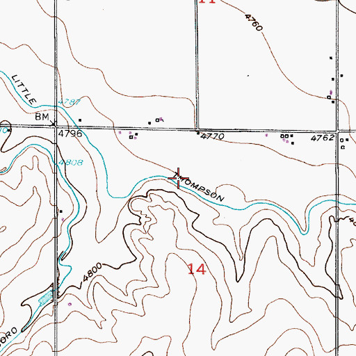 Topographic Map of Little Thompson Ditch, CO