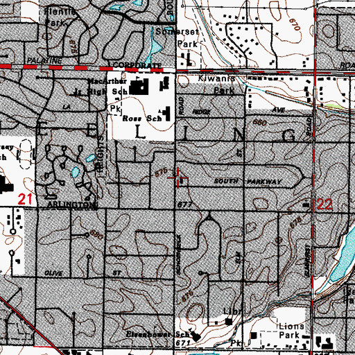 Topographic Map of Hebron Presbyterian Church, IL