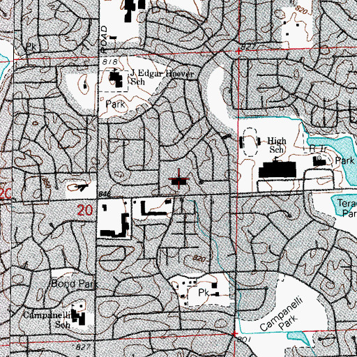 Topographic Map of The Church of Jesus Christ of Latter Day Saints, IL