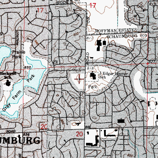 Topographic Map of Living Grace Baptist Church, IL