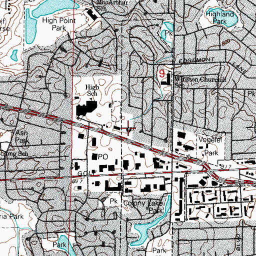 Topographic Map of Prince of Peace Lutheran Church, IL