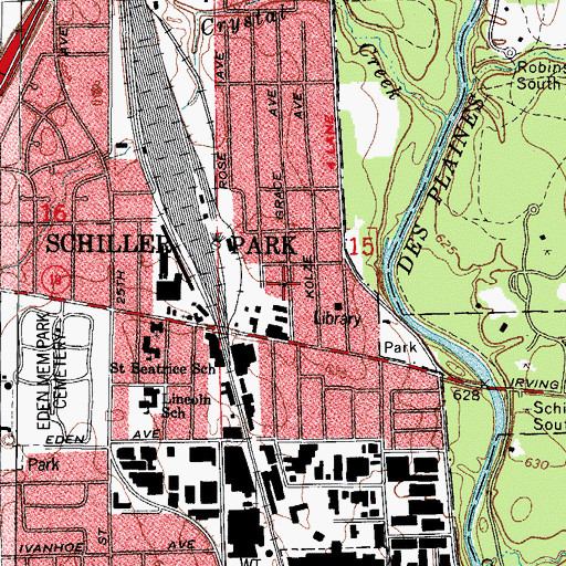 Topographic Map of Grace Community Evangelical Church, IL