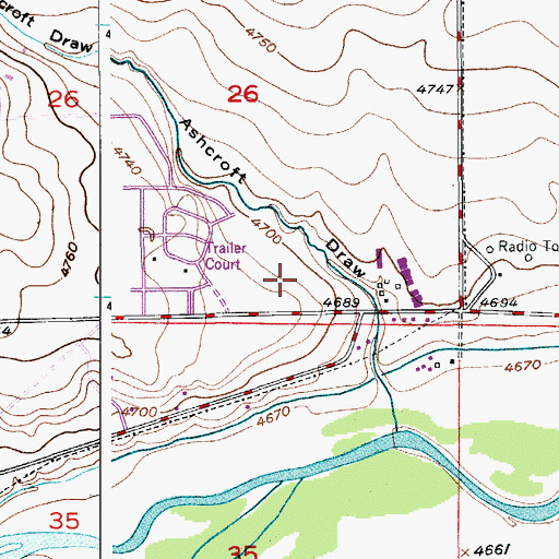 Topographic Map of Godfrey Ditch, CO