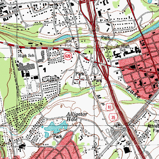 Topographic Map of Round Rock High School Softball Field, TX