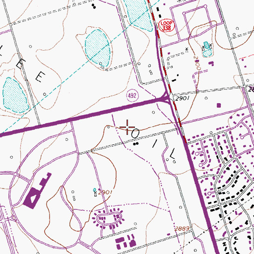 Topographic Map of University of Texas Permian Basin Falcon Softball Field, TX