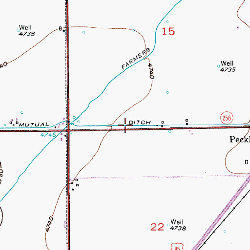 Topographic Map of Western Mutual Ditch, CO