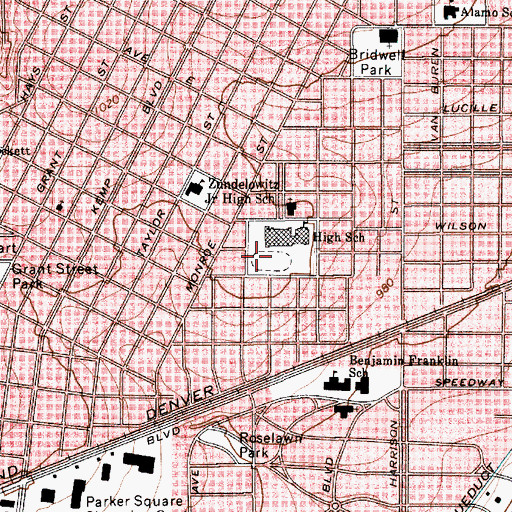 Topographic Map of Wichita Falls High School Track, TX