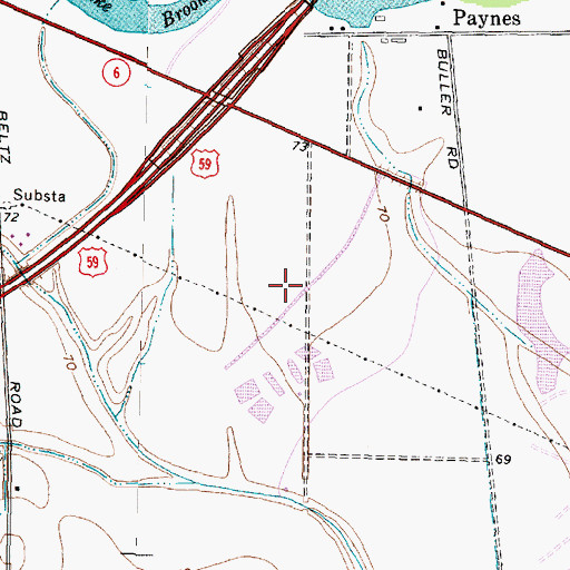 Topographic Map of Aerodrome - Sugar Land, TX