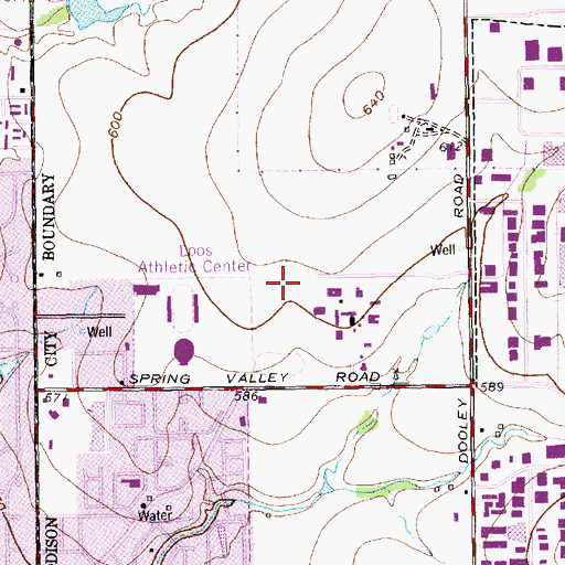 Topographic Map of Greenhill School Softball Field, TX