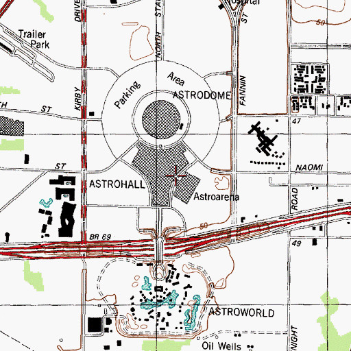 Topographic Map of Astroarena, TX