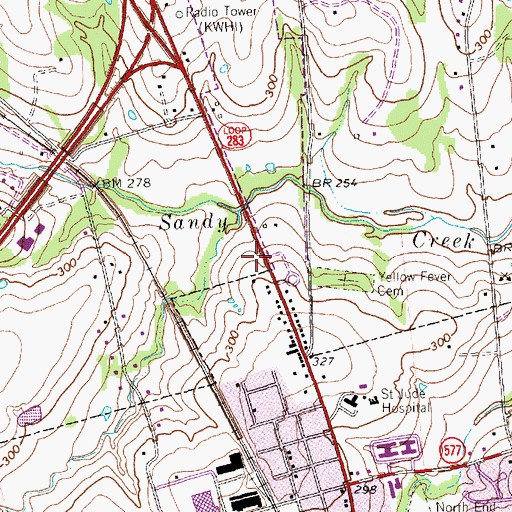 Topographic Map of Brenham Sports Complex, TX