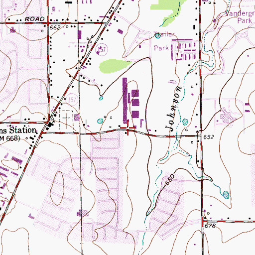 Topographic Map of Darena Sports Arena, TX