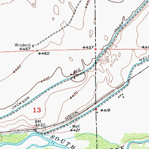 Topographic Map of Jackson Lake Inlet, CO