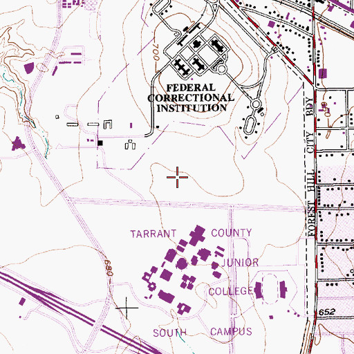 Topographic Map of Rolling Hills Rugby and Soccer Complex, TX