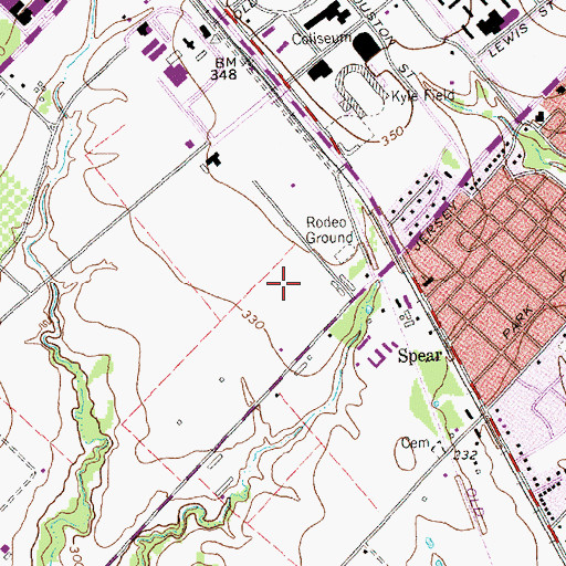 Topographic Map of Aggie Soccer Complex, TX