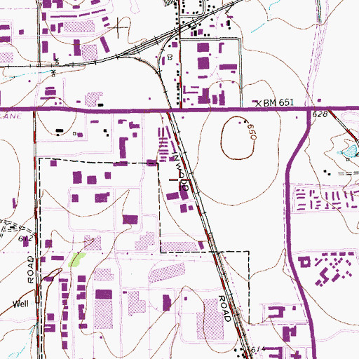 Topographic Map of Inwood Soccer Center, TX