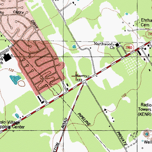 Topographic Map of Northwest Indoor Soccer Center, TX