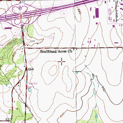 Topographic Map of Harold Patterson Sports Center, TX