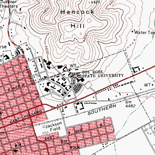 Topographic Map of Pete P Gallego Center, TX