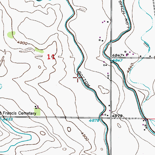 Topographic Map of Lupton Bottom Ditch, CO