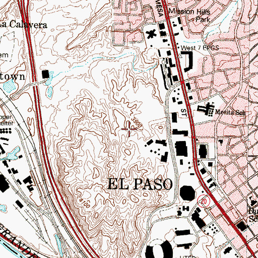 Topographic Map of University Soccer Field - University of Texas El Paso, TX