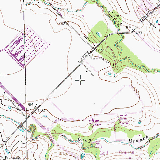 Topographic Map of Carter Softball Complex at Audubon Park, TX